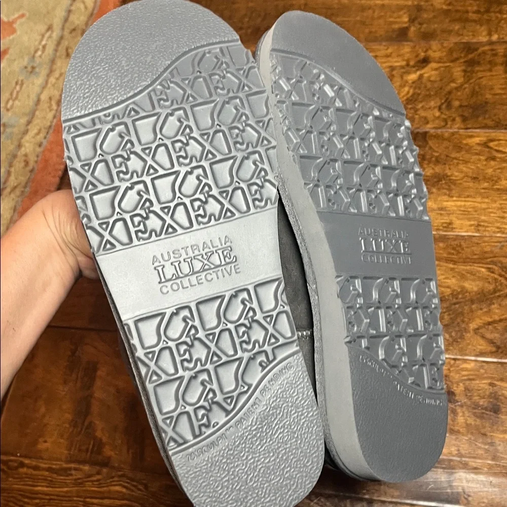 Australian Luxe Collective Gray Extra Short Boots, size 9